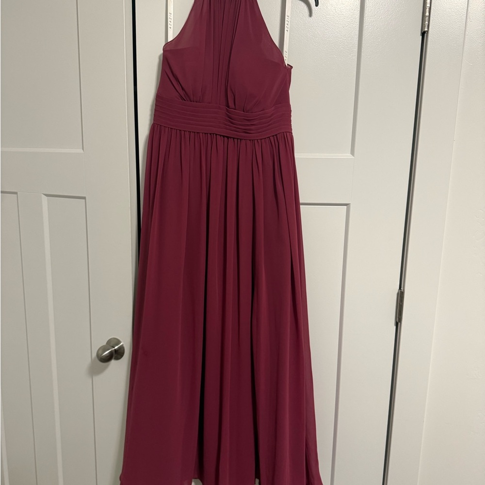 Azazie Iman Halter Dress in Mulberry